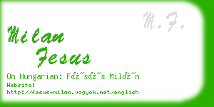 milan fesus business card